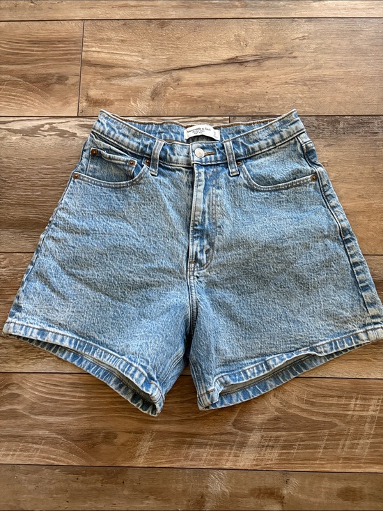 Abercrombie & Fitch Pants - Abercrombie & Fitch Light Blue High-Waist Denim Shorts